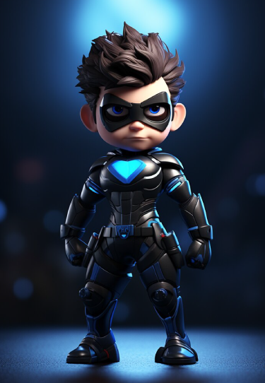 cartoon Chibi Nightwing