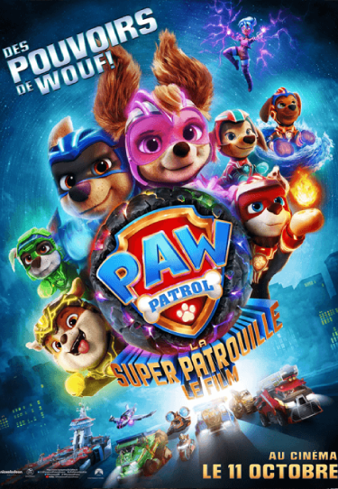 French movie poster for PAW Patrol cartoon